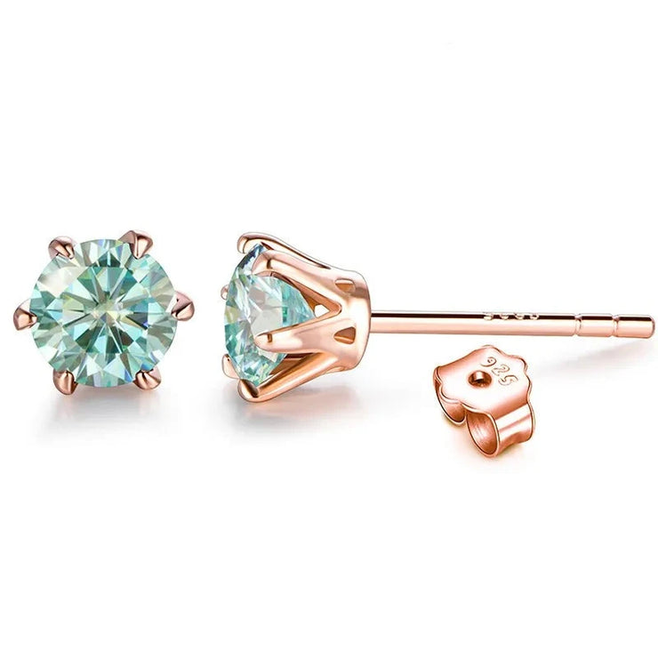 1 CT VVS1 D Color Colored Stud Earrings | S925.