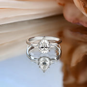 VVS1 D Color 1.5 CT Pear Cut Moissanite Ring.