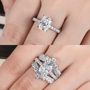 3CT D Color Radiant Cut Moissanite Engagement Ring.