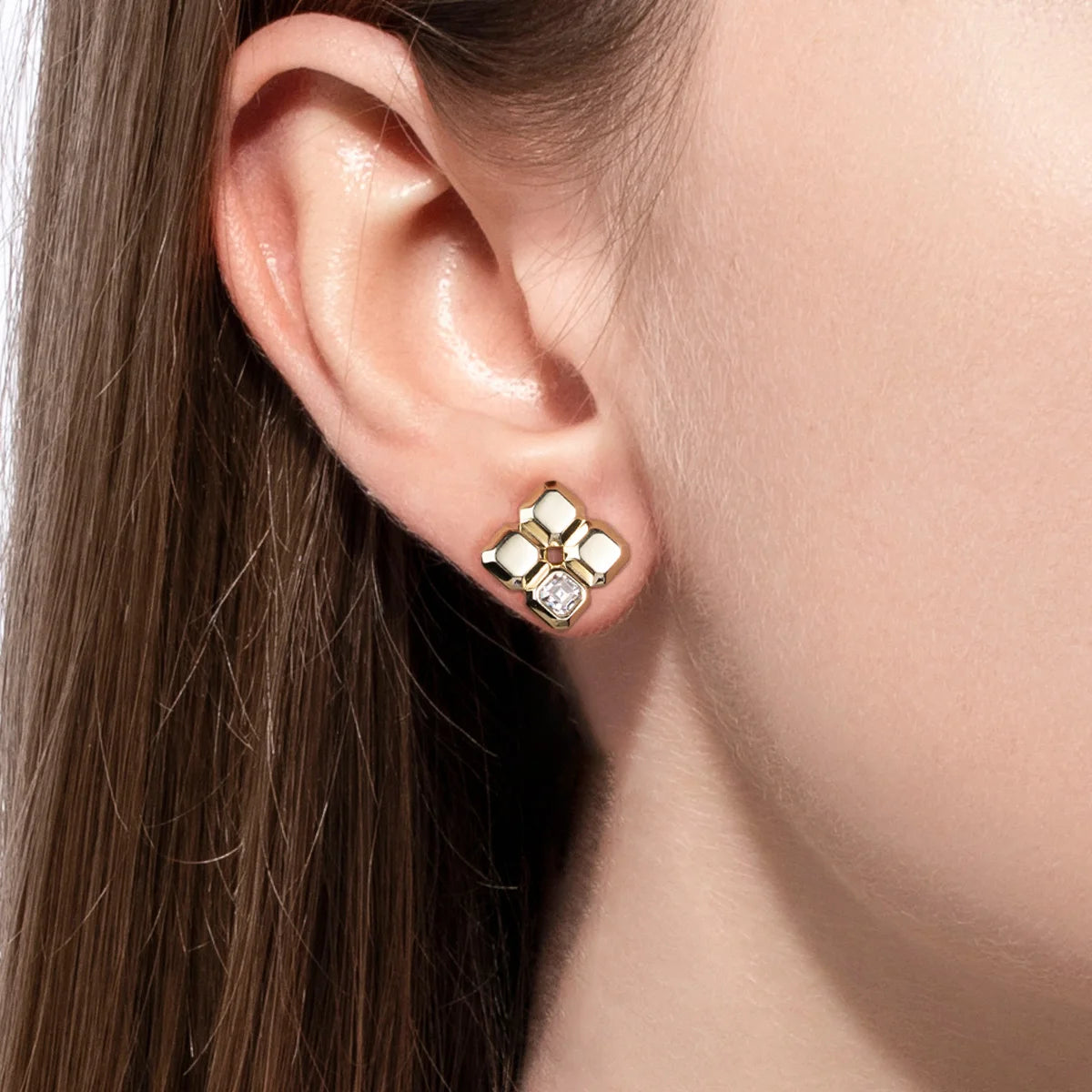 VVS1 Asscher Cut Moissanite Stud Earrings