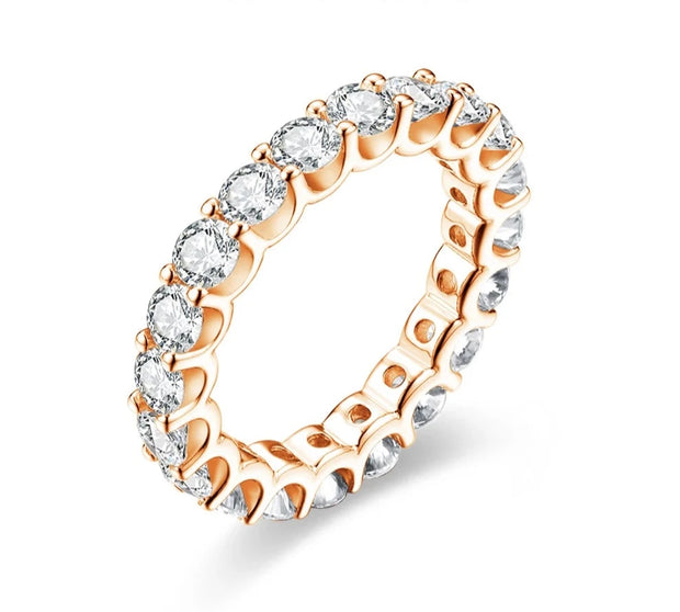 VVS1 D Color Moissanite Eternity Wedding Band.