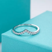 GK Moissanites D Color Moissanite Diamond V Row Ring