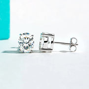 10K Gold Post Oval Cut Moissanite Stud Earrings.