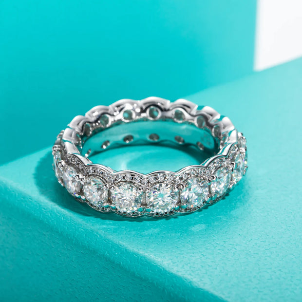 GK Moissanites 4mm D Color Moissanite Wedding Band Ring