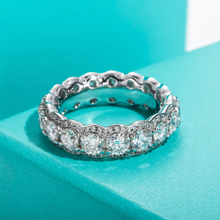 GK Moissanites 4mm D Color Moissanite Wedding Band Ring