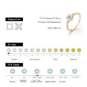 VVS1 D Color Princess Cut | 4*4mm Moissanite Ring.