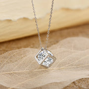 4CT D Color Square Shaped Moissanite Necklace | S925.