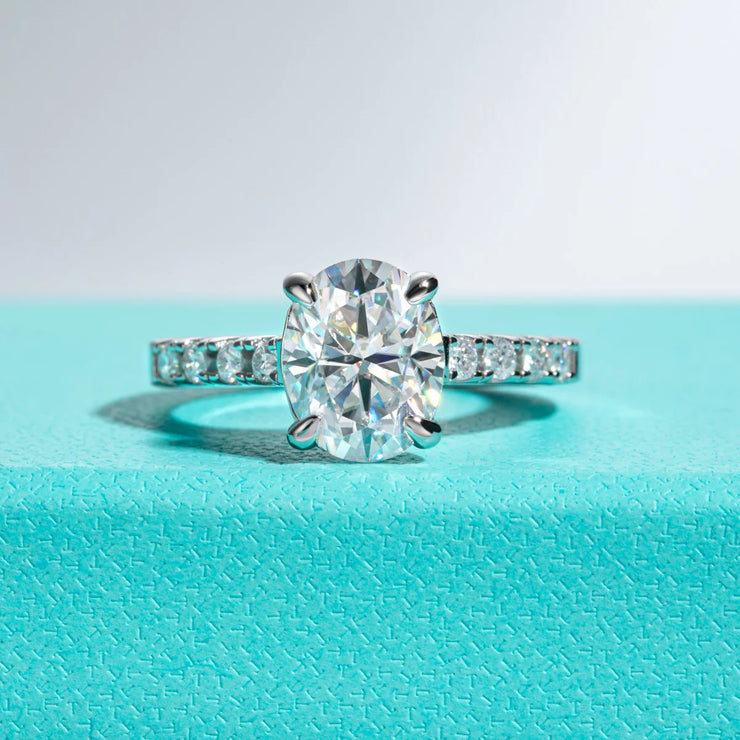 VVS1 D Color 3CT Oval Cut Moissanite Engagement Ring | S925.