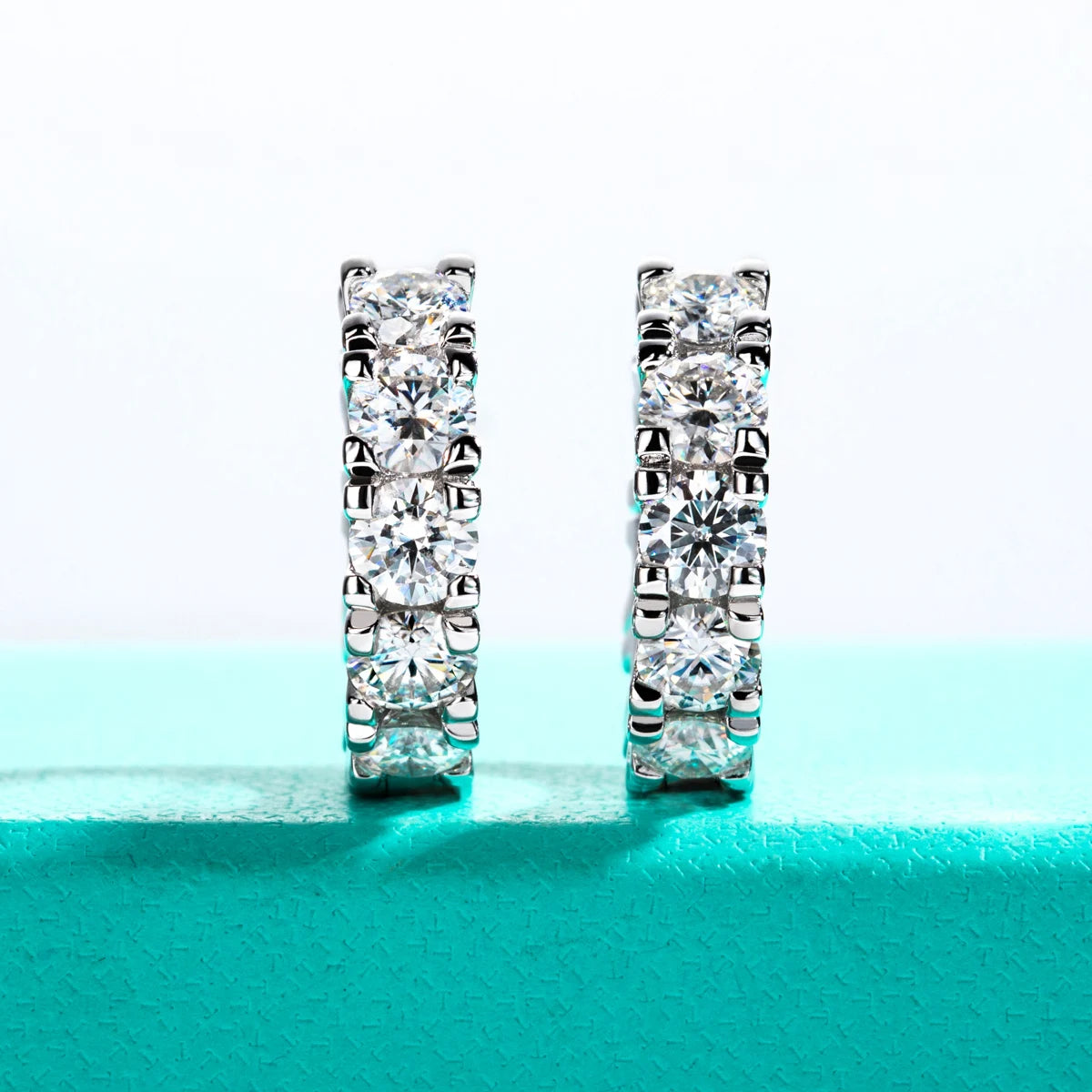 2.6 CTTW / 6 CTTW Moissanite Hoop Earrings