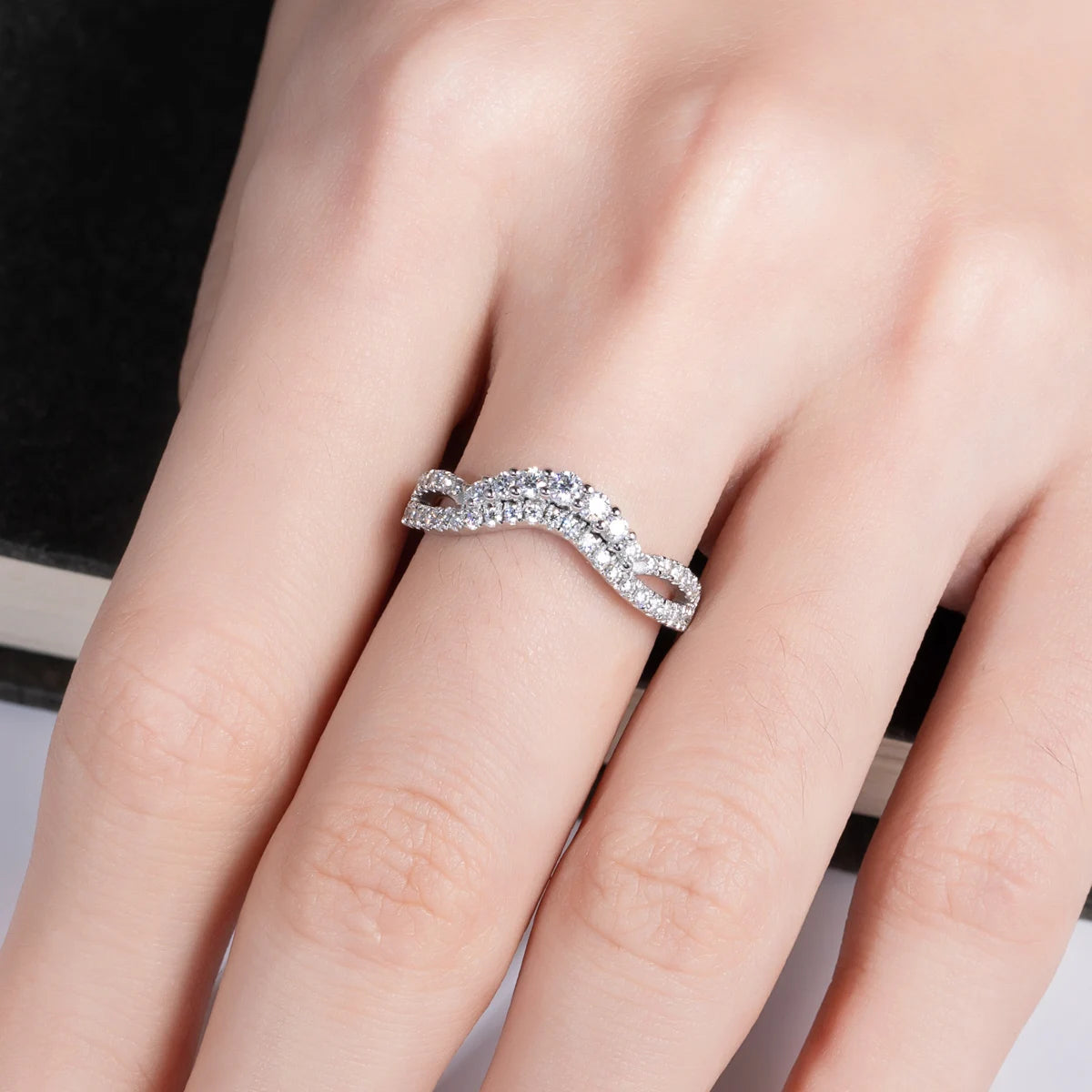 2.5 MM D Color Moissanite Wedding Eternity Band