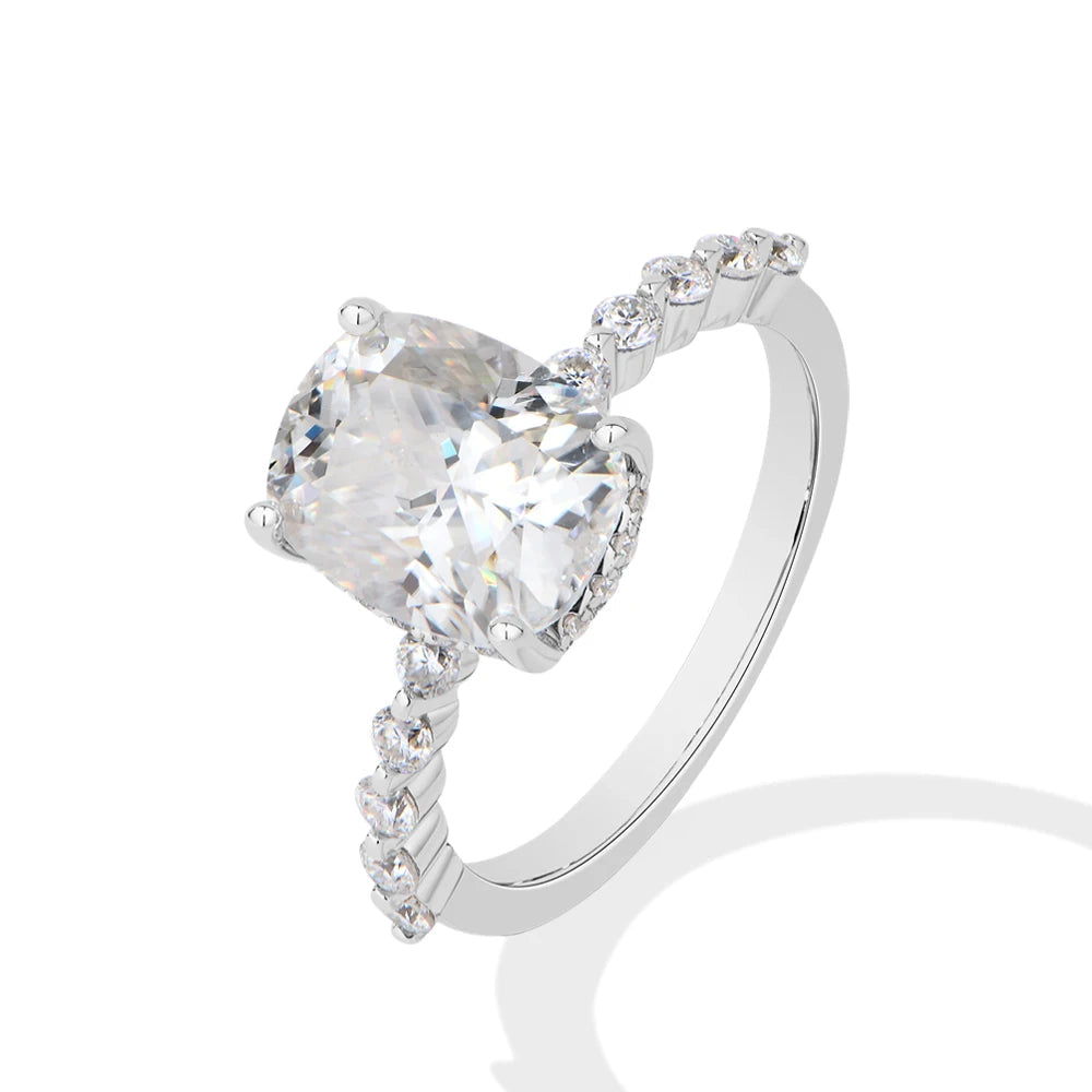 3 CT Snowflake Halo Oval Cut Moissanite Ring