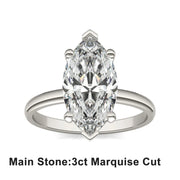 3 CT D Color Marquise Cut Moissanite Engagement Wedding.