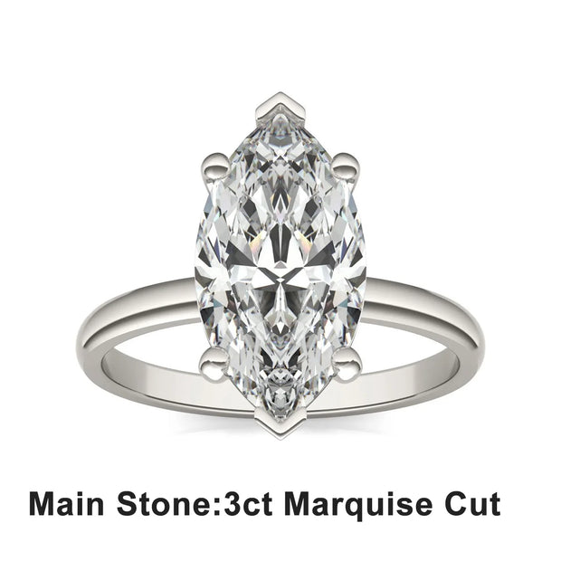 3 CT D Color Marquise Cut Moissanite Engagement Wedding.