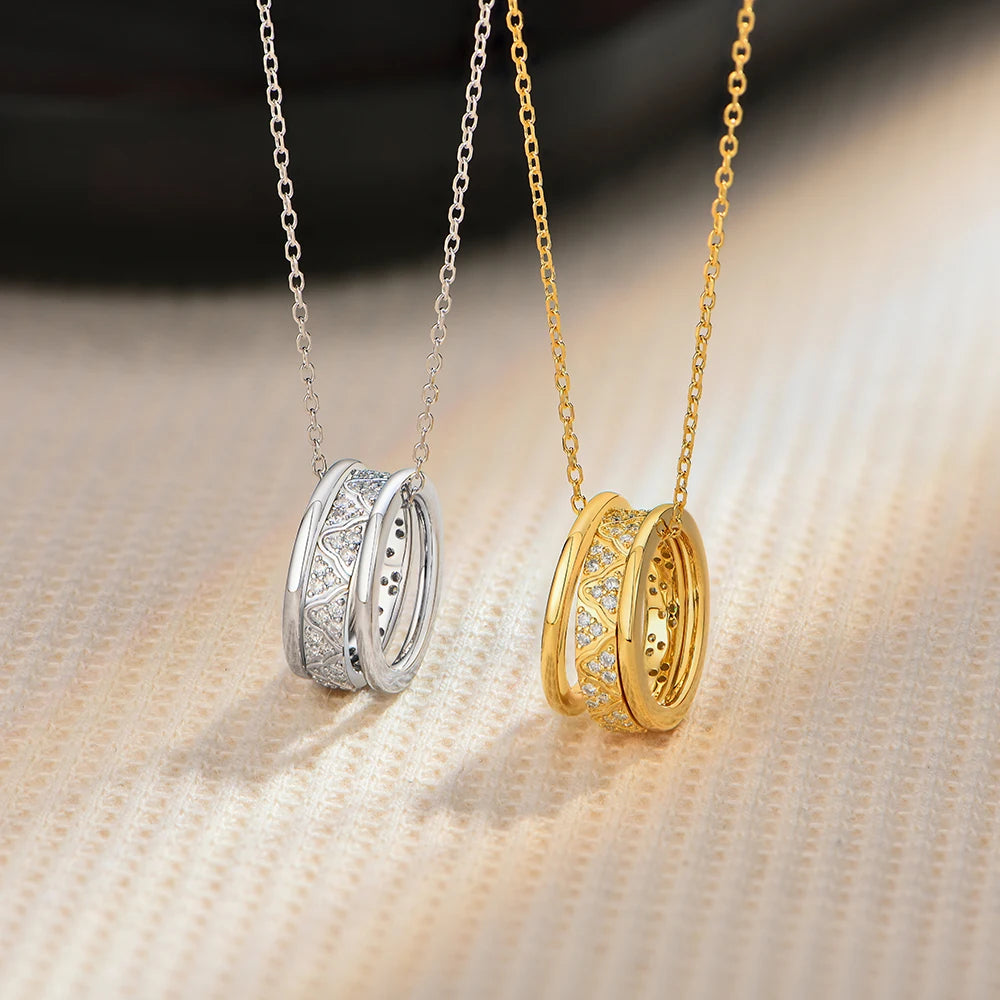Three Circles Moissanite Necklace