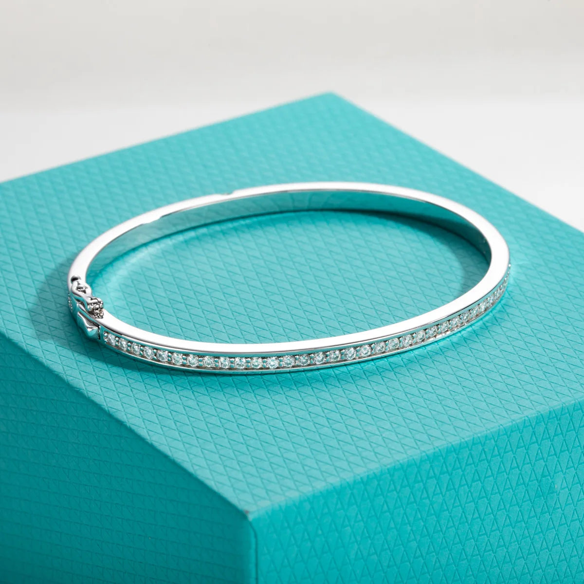 2.017 CTTW Moissanite Eternity Bangle Bracelet