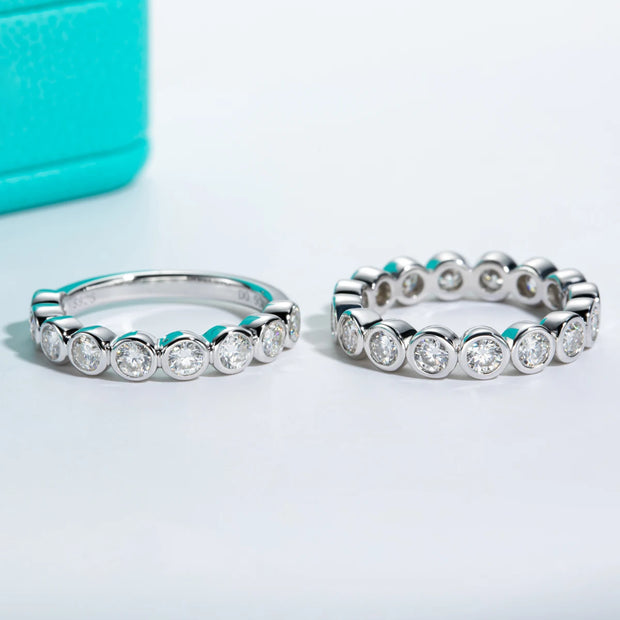 3mm Round Cut D Color Moissanite Eternity Band