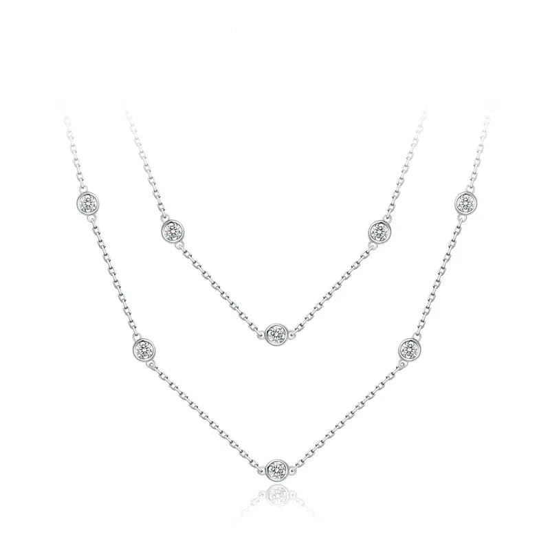 VVS 1 D Color 3.5mm Brilliant Cut Moissanite Necklace | S925.