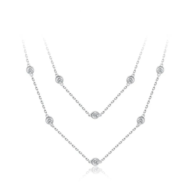 VVS 1 D Color 3.5mm Brilliant Cut Moissanite Necklace | S925.