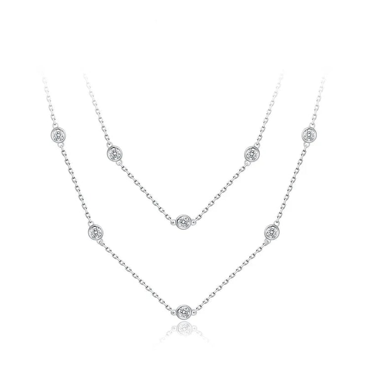 VVS 1 D Color 3.5mm Brilliant Cut Moissanite Necklace | S925.