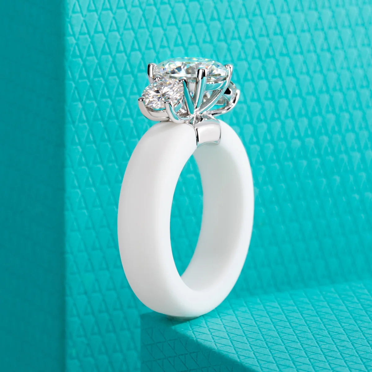 4 CTTW Three-Stone Moissanite Silicone Ring