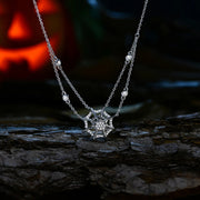 2.0MM Spider Web Design Moissanite Pendant Necklace | S925.