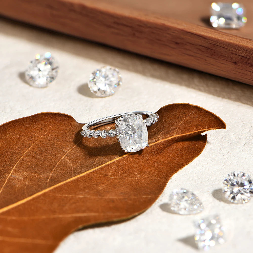 3 CT Snowflake Halo Oval Cut Moissanite Ring