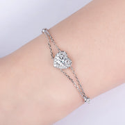 1ct Moissanite Heart Bracelet.