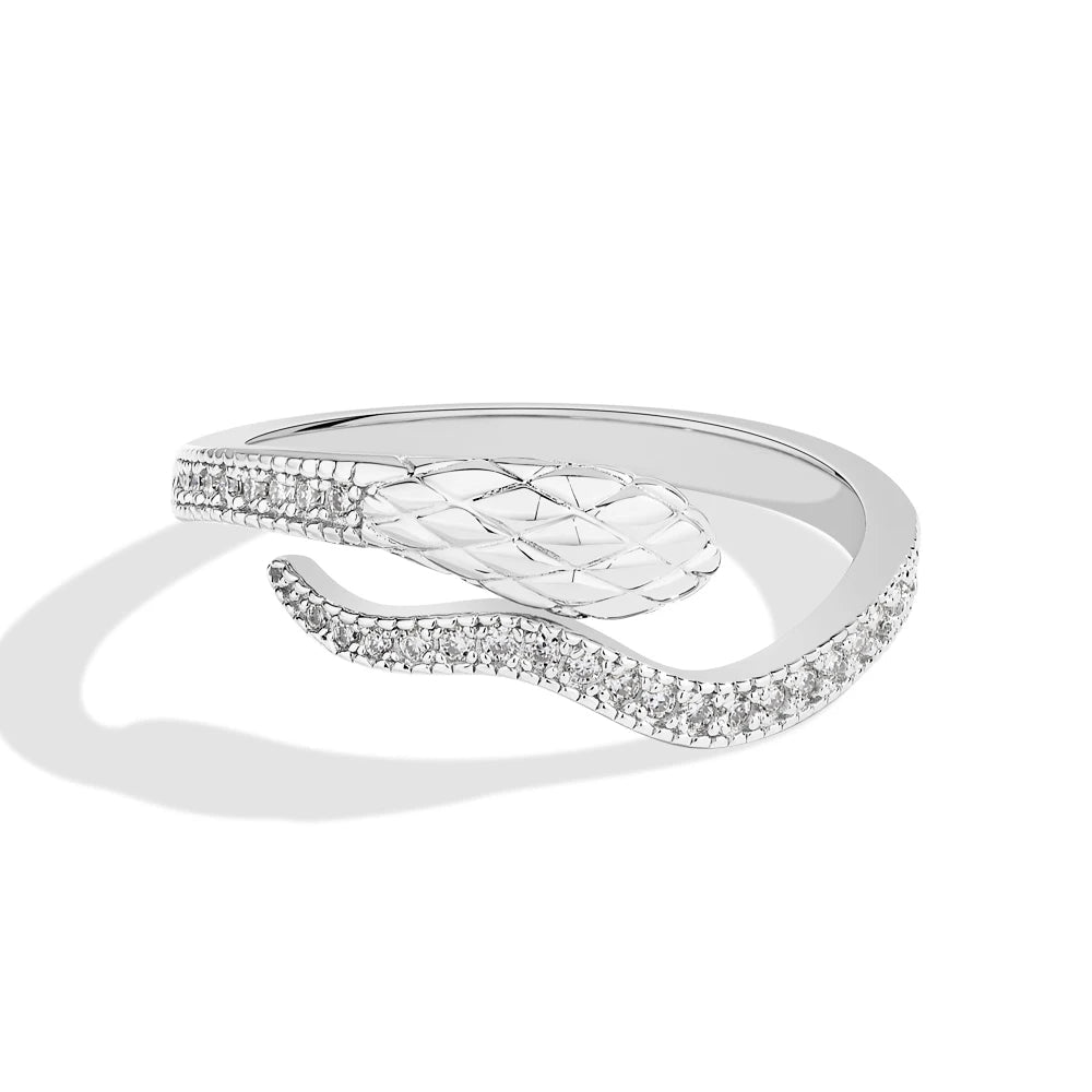 Snake Half Eternal Moissanite Ring