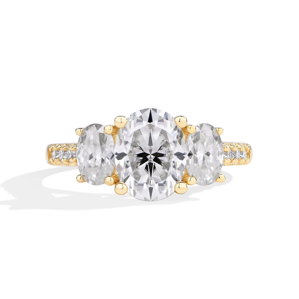 3.2 CTTW Oval Cut Moissanite Engagement Ring