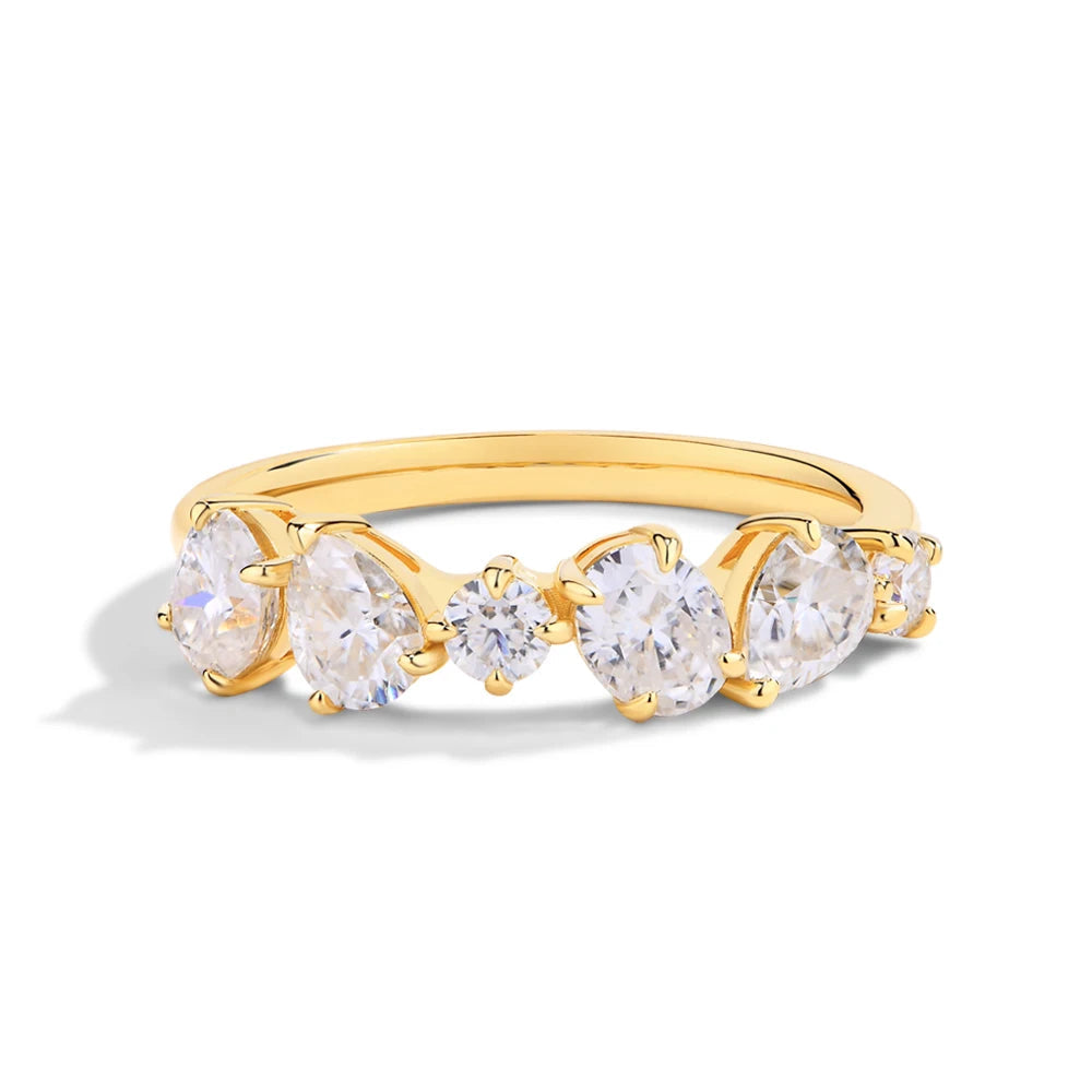 VVS1 Oval & Pear Cut Moissanite Ring