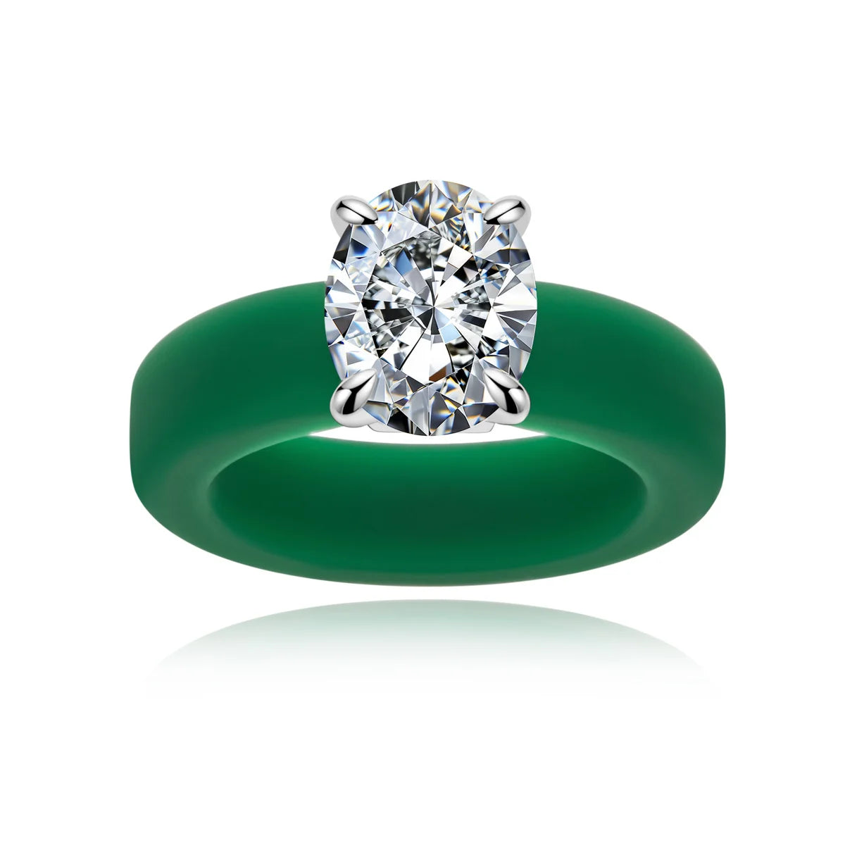 3 CT Oval Cut Moissanite Silicone Ring