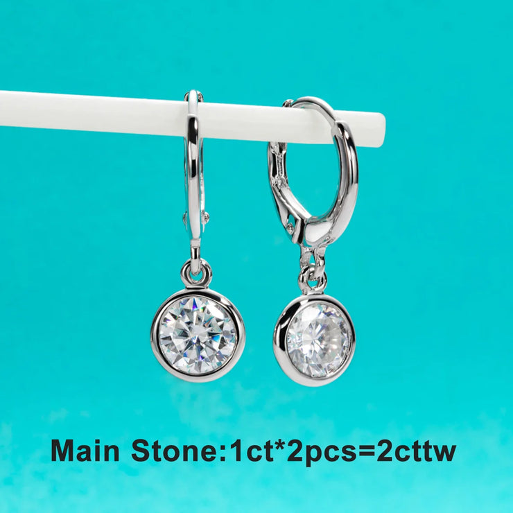 Moissanite Hoop Women's Earrings.