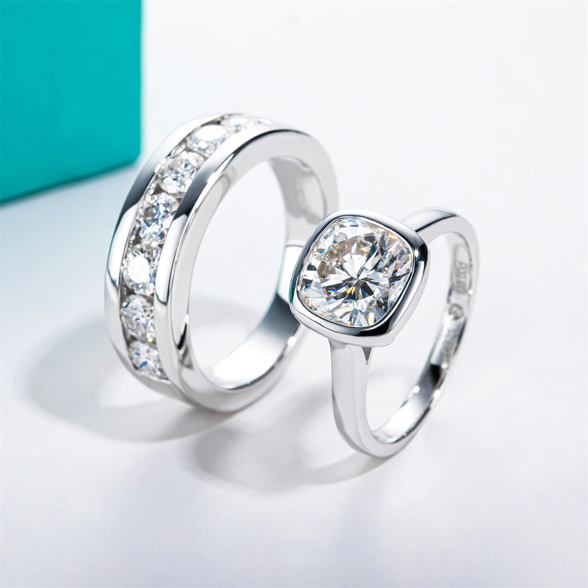 VVS1 D Color Moissanite Couple Rings