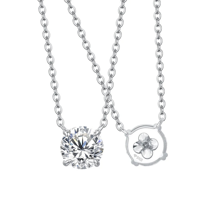 0.5-2CT Brilliant Cut Moissanite Pendant Necklace | S925.