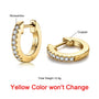 1.5mm D Color Moissanite Huggie Hoop Earrings  - Yellow Gold Plated Huggie Earrings for Women.