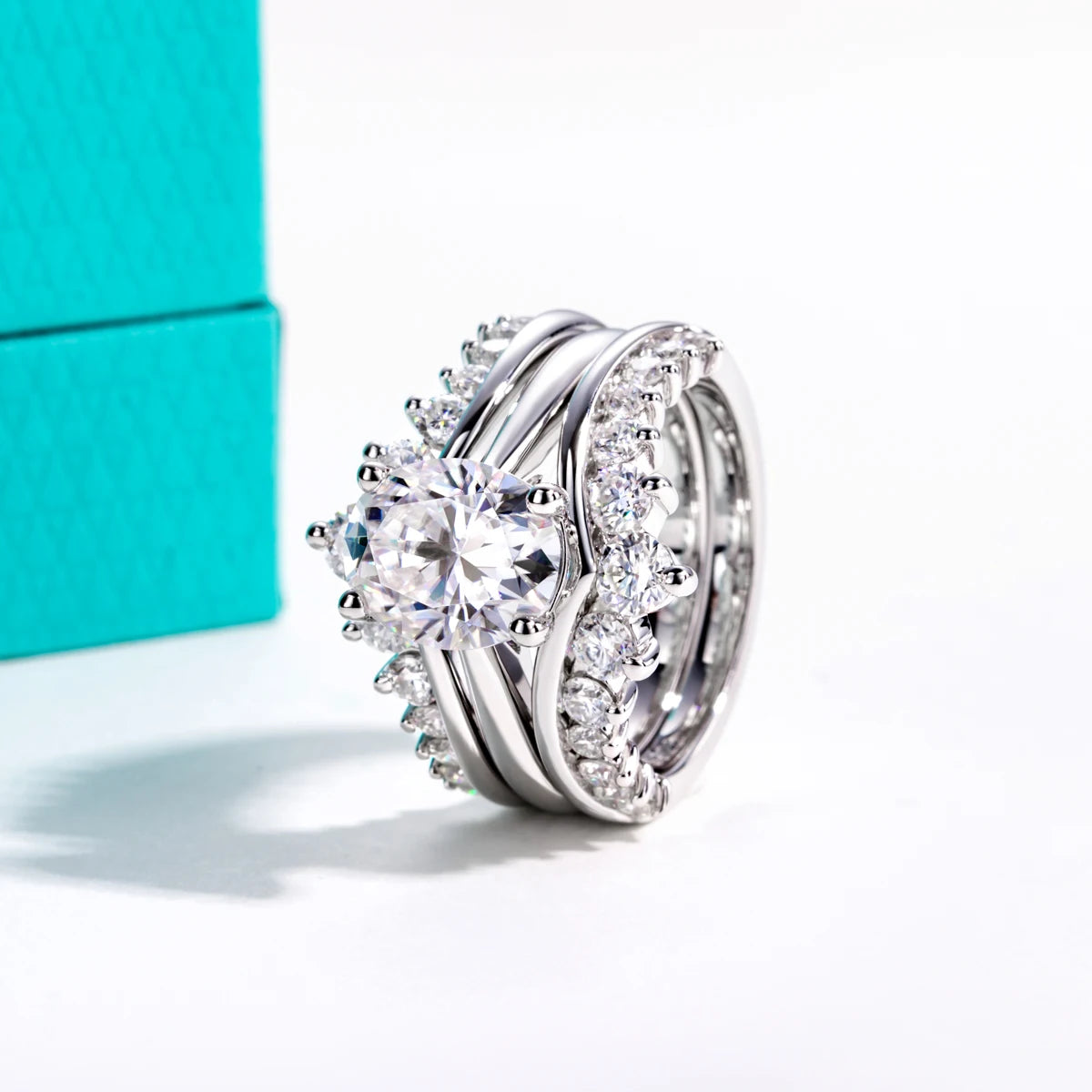 3 CT Oval Cut Moissanite Bridal Set Ring