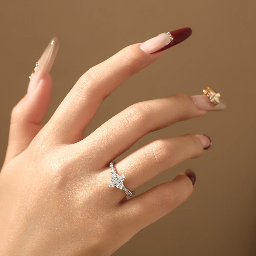 2 CT Clover Cut Moissanite Ring