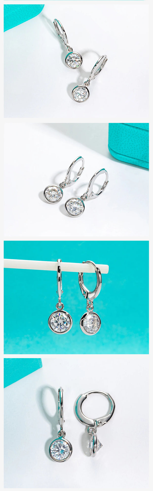 Moissanite Hoop Women's Earrings.