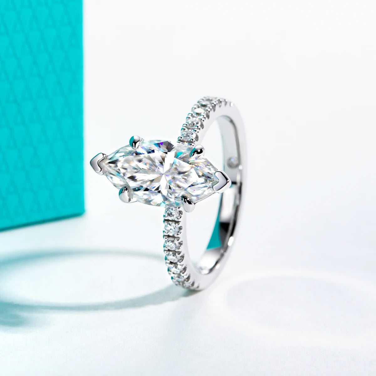 3 CT Marquise Cut Moissanite Engagement Ring