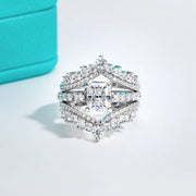 VVS1 D Color 1.5CT Radiant Cut Moissanite Ring.