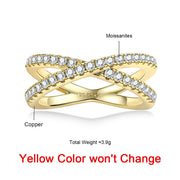 GK Moissanites 1.5mm D Color Moissanite X Crossover GRA Certified Wedding Bands