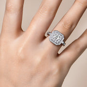 5*5 VVS1 D Color Moissanite Engagement Ring | Brilliant Cut.