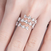 GK Moissanites 3.9cttw Pear Cut Moissanite Wedding Band