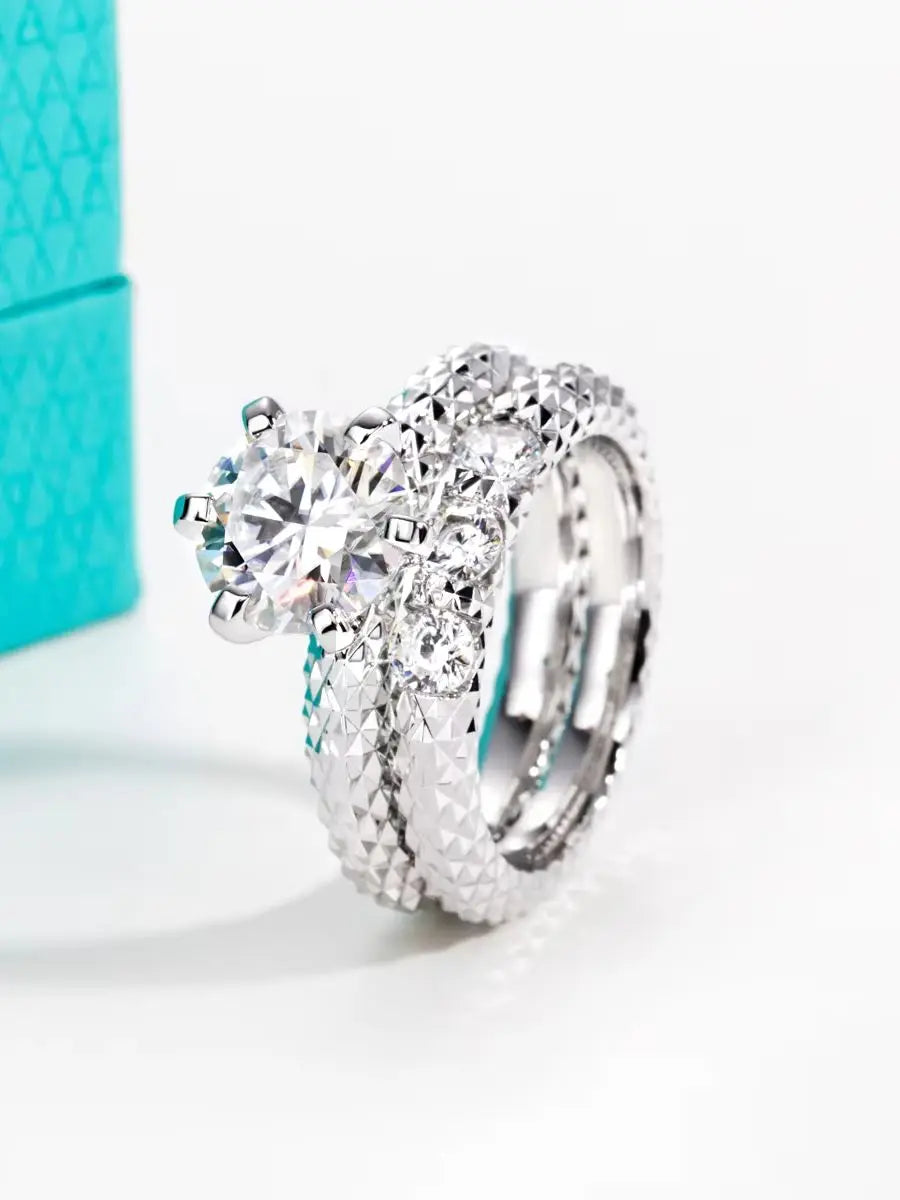 VVS1 Moissanite Engagement Bridal Set