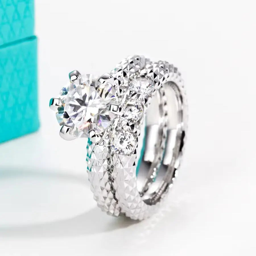 VVS1 Moissanite Engagement Bridal Set