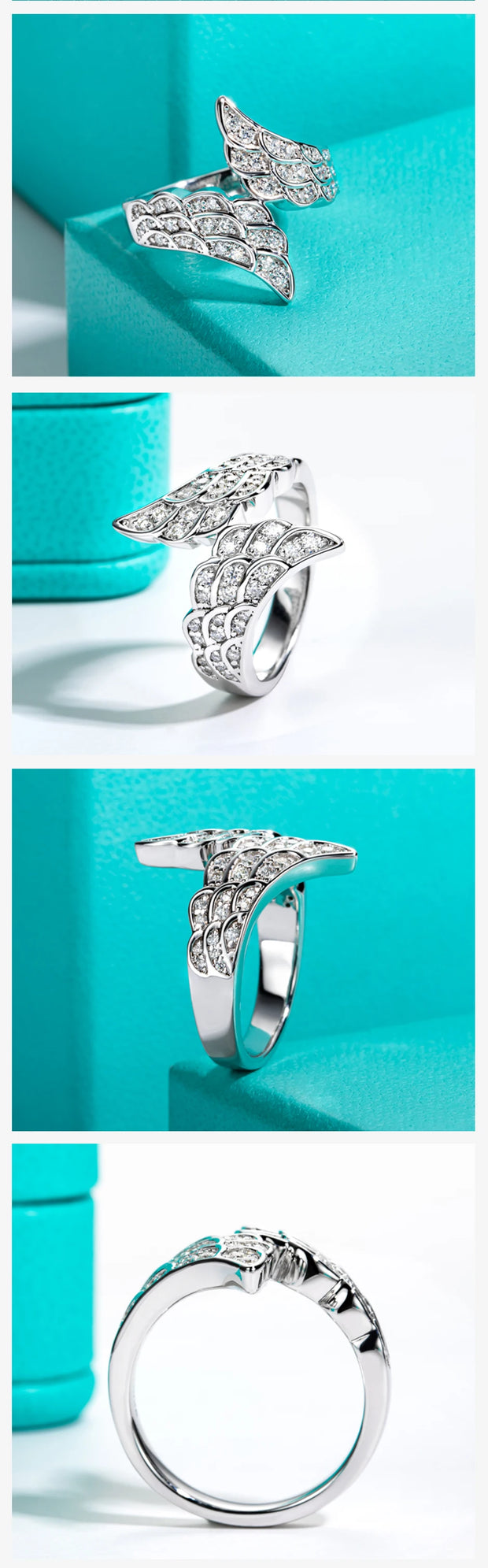 GK Moissanites Angel Wings Wedding Bands