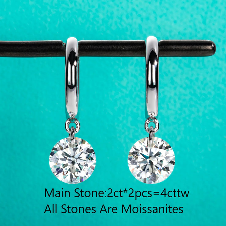 4cttw Moissanite Hoop Women's Earrings.