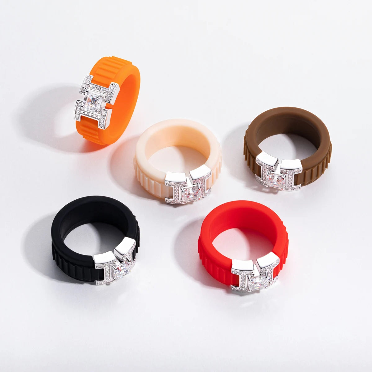 Asscher Cut Moissanite Silicone Ring