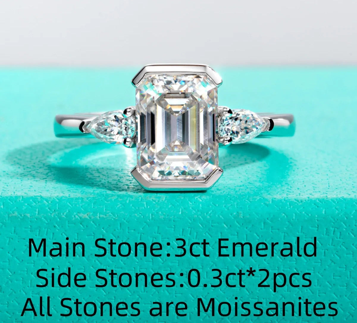 Pear Cut Moissanite Engagement Ring