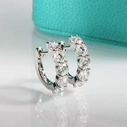 4mm 3cttw D Color Moissanite Huggie Hoop Earrings 925 Sterling Silver Luxury Huggie Earring For Women.